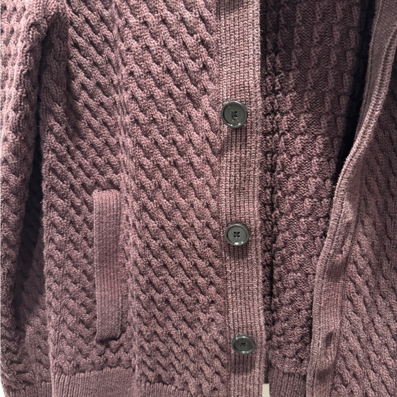 Banana Republic Maroon Knit Cowl Neck Cardigan - Picture 3 of 5